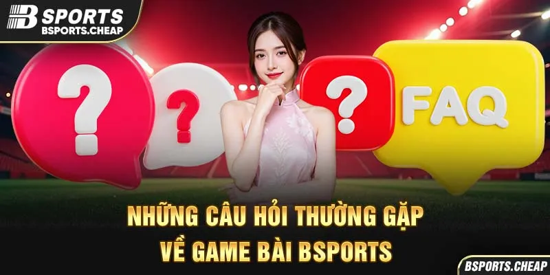Những câu hỏi thường gặp về game bài Bsport với hình ảnh sân bóng và biểu tượng câu hỏi