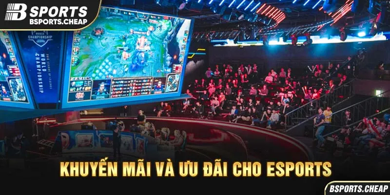 Khuyến mãi cho chuyên mục esports Bsport với hình ảnh giải đấu và khán giả