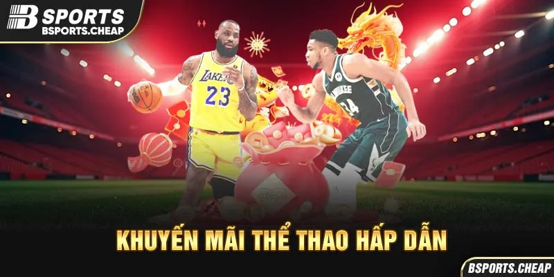 Khuyến mãi thể thao hấp dẫn Bsport với hình ảnh cầu thủ bóng rổ